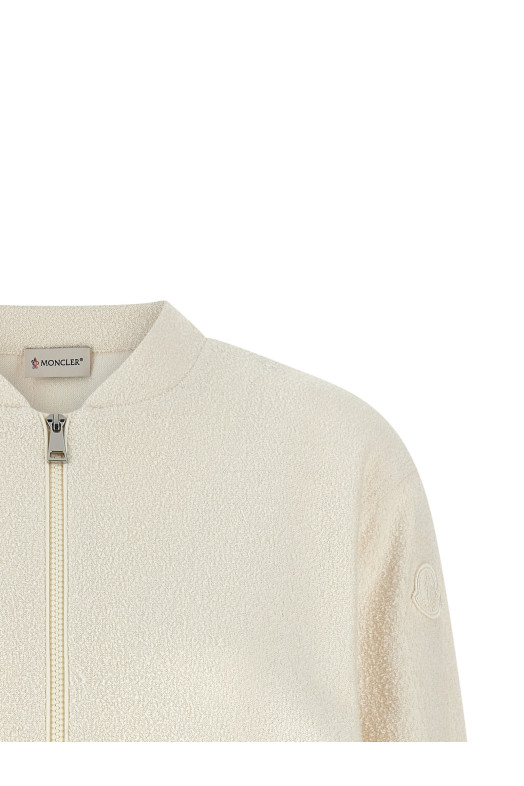 Bouclé cardigan White