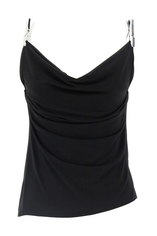 'Draped Washing Clip Gala' top Black