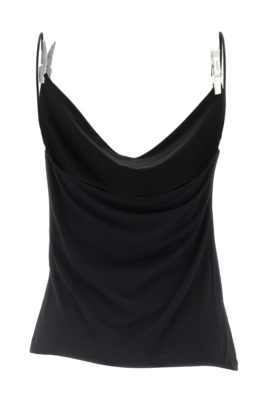 'Draped Washing Clip Gala' top Black