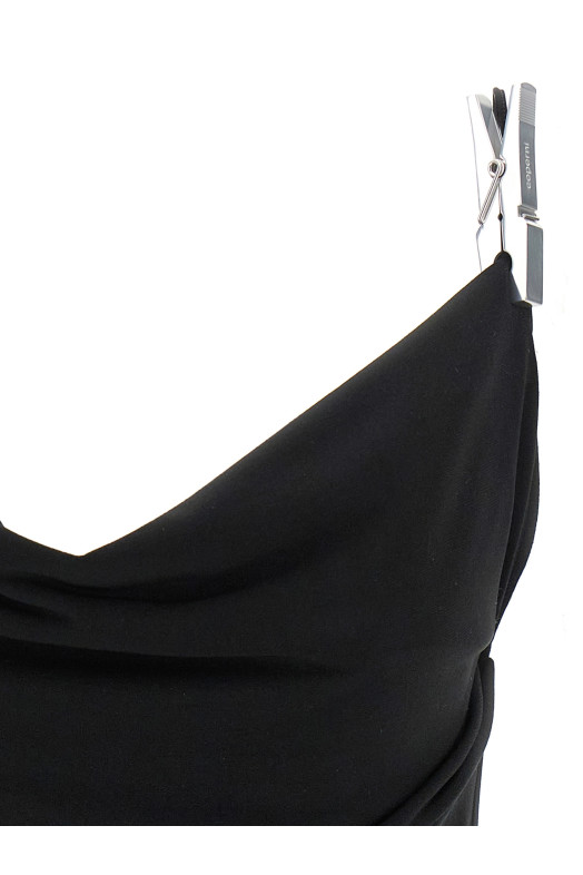 'Draped Washing Clip Gala' top Black