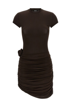 Draped dress Brown