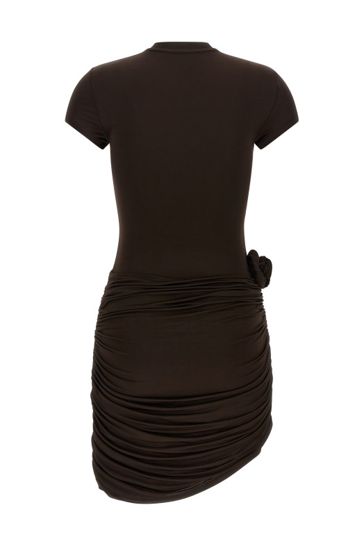 Draped dress Brown