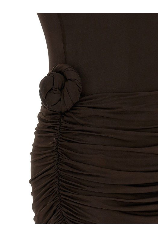 Draped dress Brown