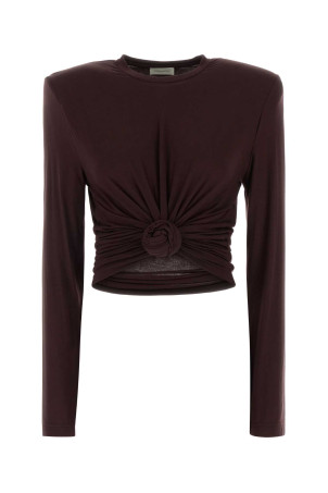 Burgundy stretch cotton top Brown MAGDA BUTRYM (120526)