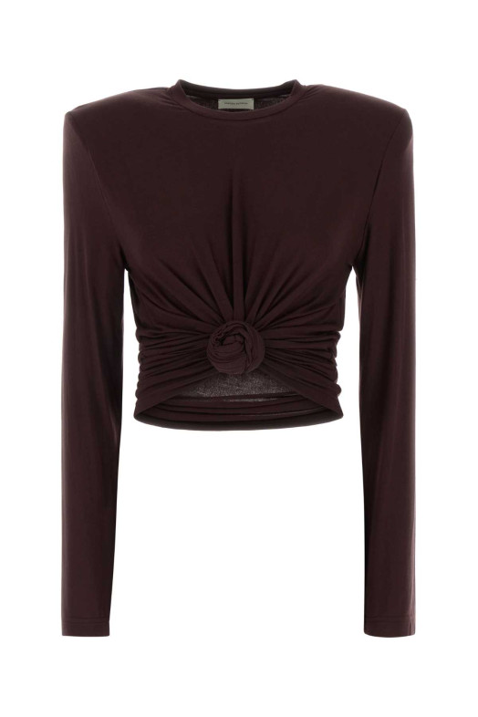 Burgundy stretch cotton top Brown MAGDA BUTRYM (120526)