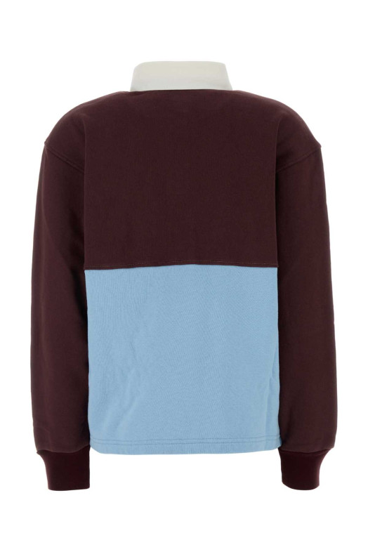 Two-tone cotton oversize polo shirt PRADA (134726SOOO186J)