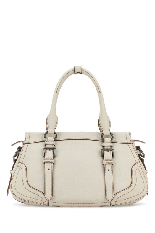Ivory leather large handbag PRADA (1BG6042HIK)