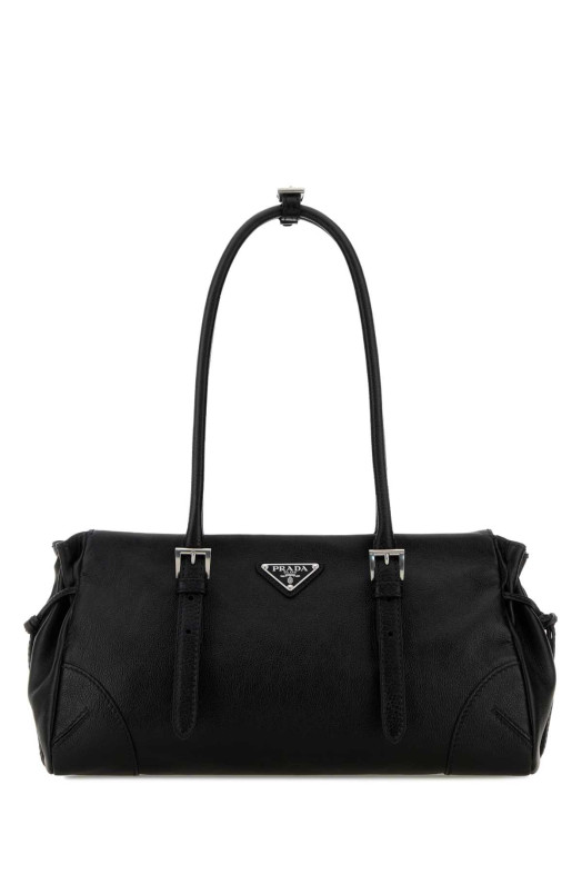 Black leather medium Prada Bonnie shoulder bag Black PRADA (1BG6282HF2)