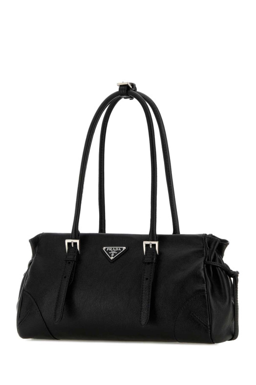 Black leather medium Prada Bonnie shoulder bag Black PRADA (1BG6282HF2)