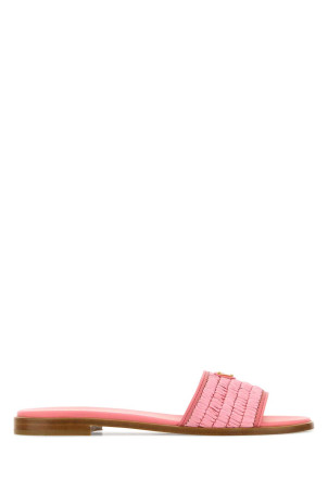 Pink raffia slippers PRADA (1XX758FA0102ACS)