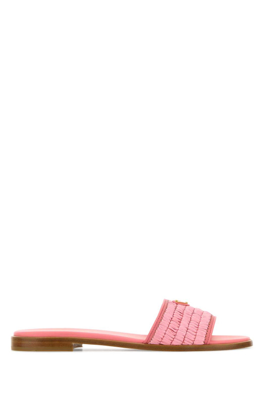 Pink raffia slippers PRADA (1XX758FA0102ACS)