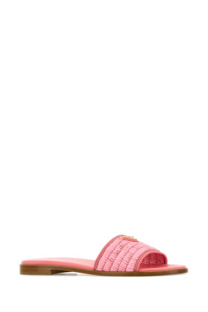 Pink raffia slippers PRADA (1XX758FA0102ACS)