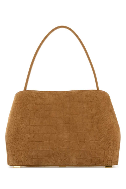 Camel suede medium Hug Soft shoulder bag Beige SALVATORE FERRAGAMO (219816792869)