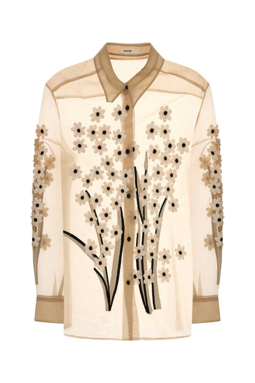 Skin pink silk Argo shirt KHAITE (2477343W343)