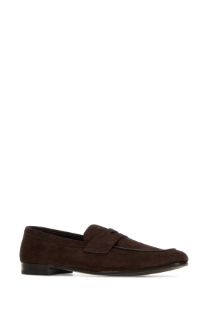 Chocolate suede loafers PRADA (2DF090FX000054)