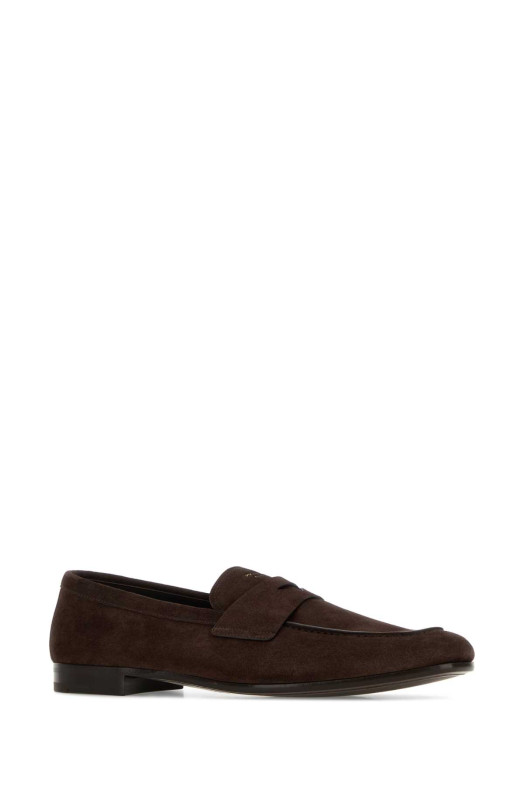 Chocolate suede loafers PRADA (2DF090FX000054)