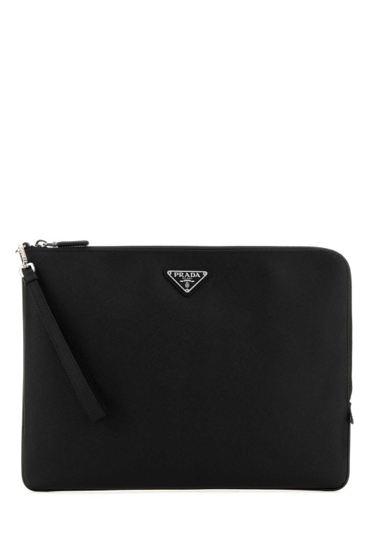Black leather clutch Black PRADA (2NH023PN9)