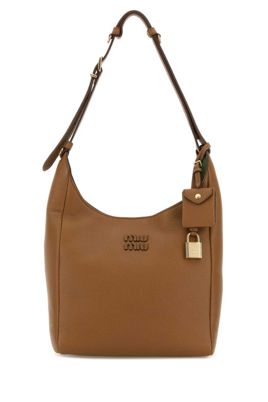 Camel leather shoulder bag MIU MIU (5BE0982IFL)