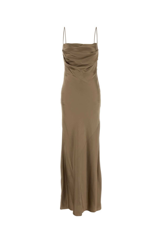 Cappuccino satin long dress SAINT LAURENT (838025Y7G27)
