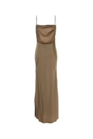 Cappuccino satin long dress SAINT LAURENT (838025Y7G27)