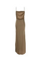 Cappuccino satin long dress SAINT LAURENT (838025Y7G27)