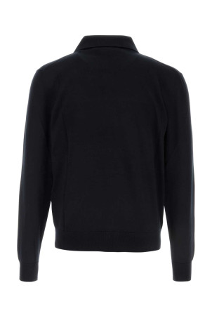 Midnight blue silk blend polo shirt SAINT LAURENT (859500Y77IJ)