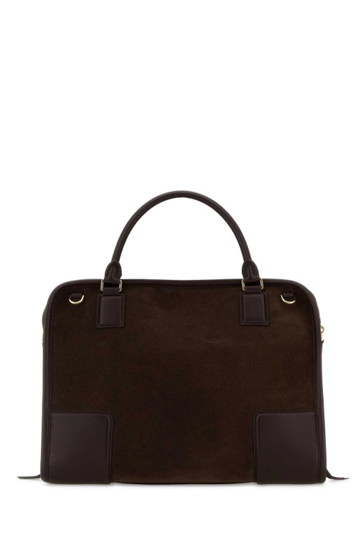 Dark browns suede  Amazona 180 shopping bag LOEWE (A039ASRX03)