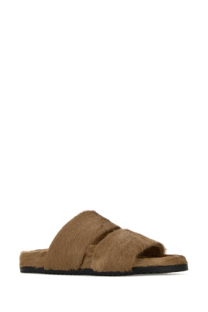 Camel calf hair DG Casual slippers DOLCE & GABBANA (A80574A0089)