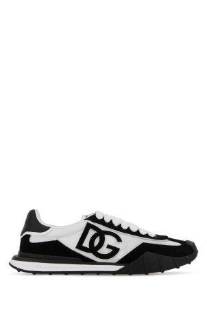 Two-tone canvas and suede DG Athletic sneakers White/Black DOLCE & GABBANA (CS2384A0136)