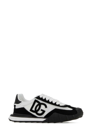 Two-tone canvas and suede DG Athletic sneakers White/Black DOLCE & GABBANA (CS2384A0136)
