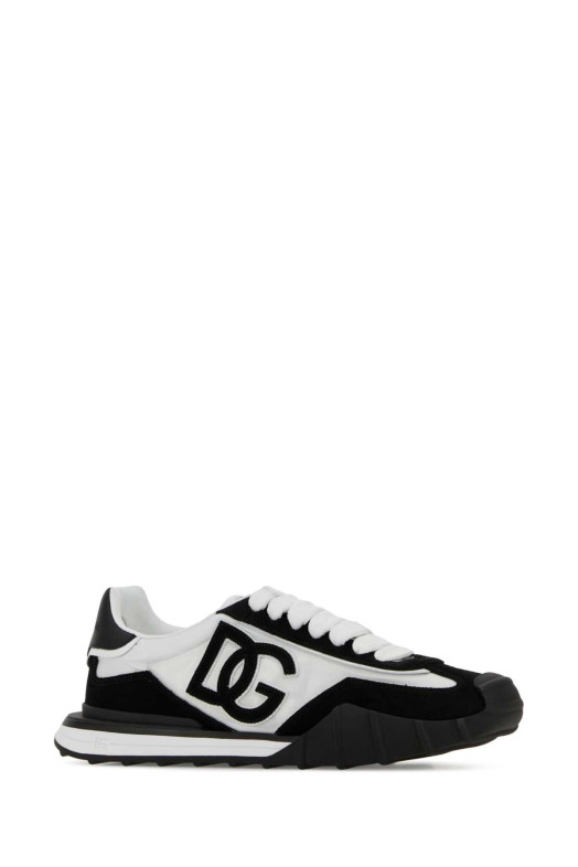Two-tone canvas and suede DG Athletic sneakers White/Black DOLCE & GABBANA (CS2384A0136)