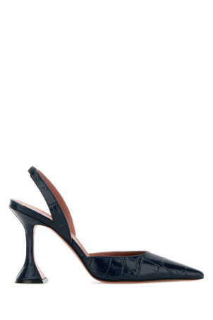 Navy blue leather Holli Sling pumps Blue AMINA MUADDI (HOLLISLING95)