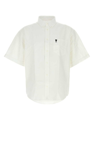QUOTA -BOXY SHORT SLEEVE SHIRT WITH BUTTON White AMI (HSH823CO0031)