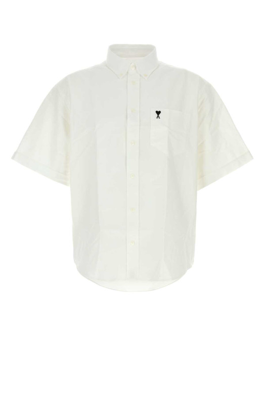QUOTA -BOXY SHORT SLEEVE SHIRT WITH BUTTON White AMI (HSH823CO0031)