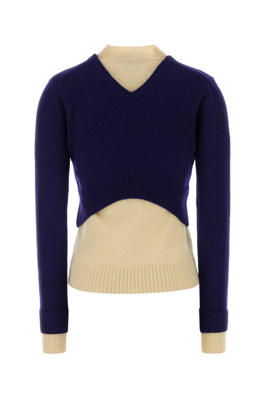 Navy blue wool blend sweater JIL SANDER (J03GP0192J14836)