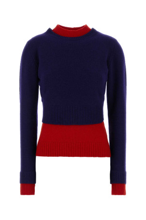 Navy blue wool blend sweater JIL SANDER (J03GP0192J14836)