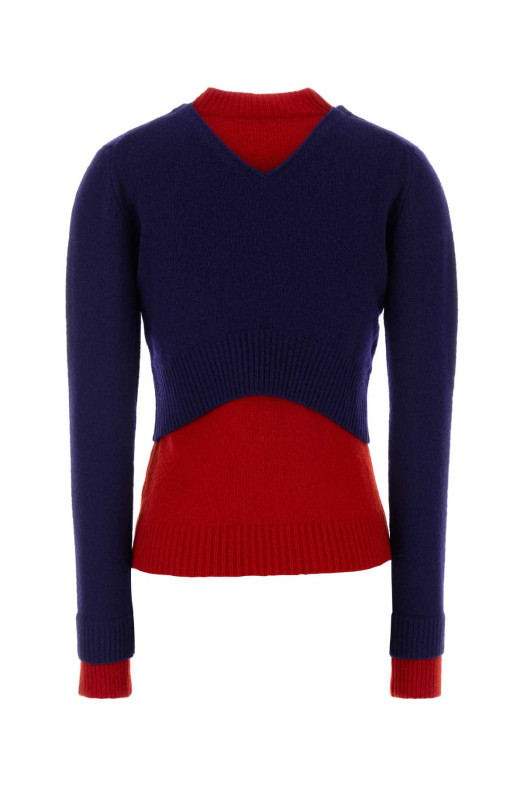 Navy blue wool blend sweater JIL SANDER (J03GP0192J14836)