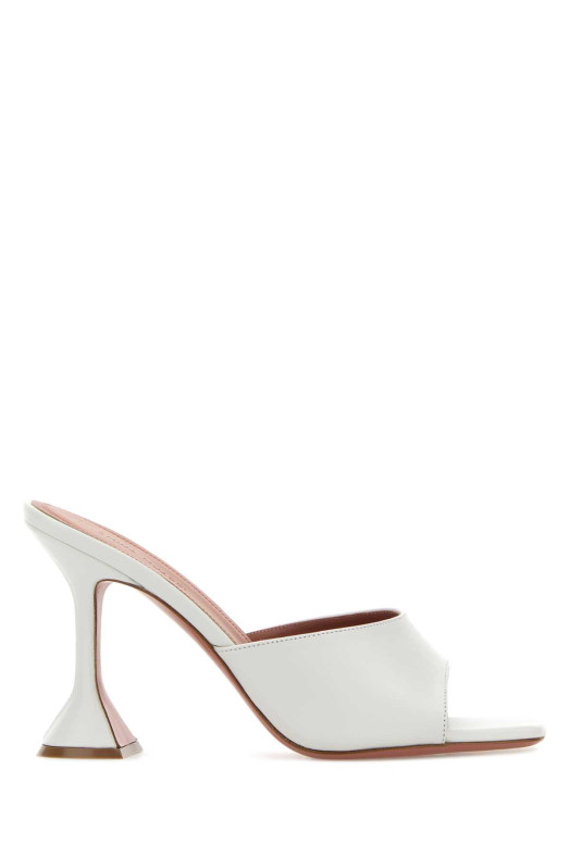 White nappa leather Lupita mules White AMINA MUADDI (LUPITASLIPPER95)