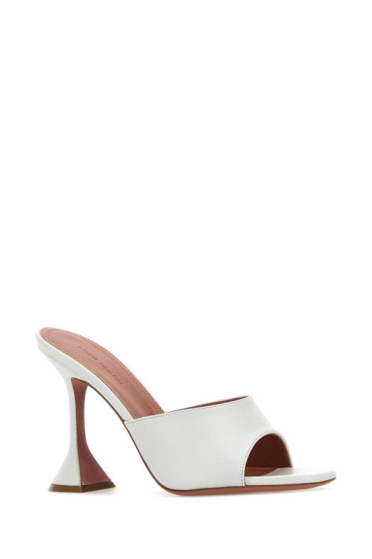White nappa leather Lupita mules White AMINA MUADDI (LUPITASLIPPER95)