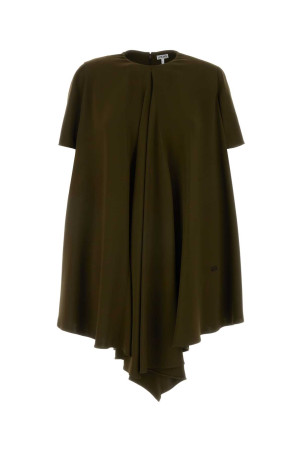 Khaki stretch cady mini dress LOEWE (S540Y09XVH)