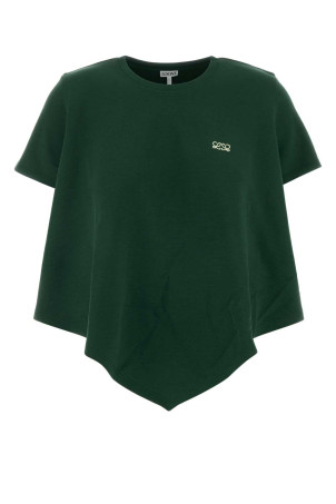 Bottle green cotton blend t-shirt Green LOEWE (S540Y22X87)