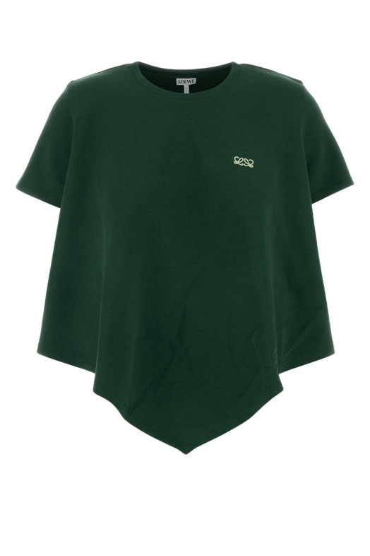 Bottle green cotton blend t-shirt Green LOEWE (S540Y22X87)