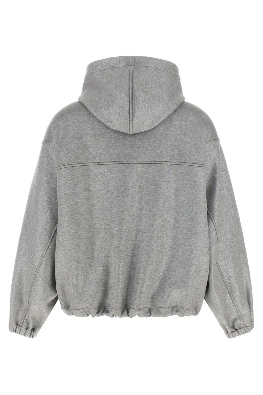 'Shiny Zipper Pull' bomber jacket Silver