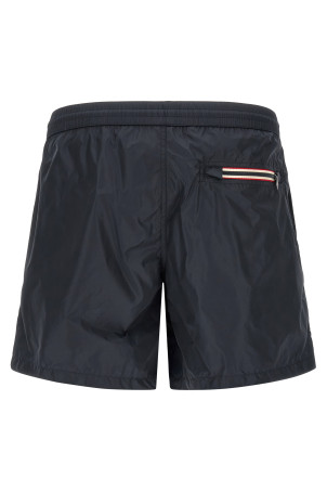 Tricolor logo patch swimsuit Blue