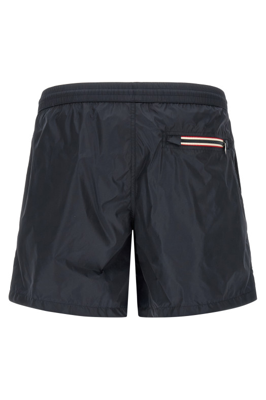 Tricolor logo patch swimsuit Blue