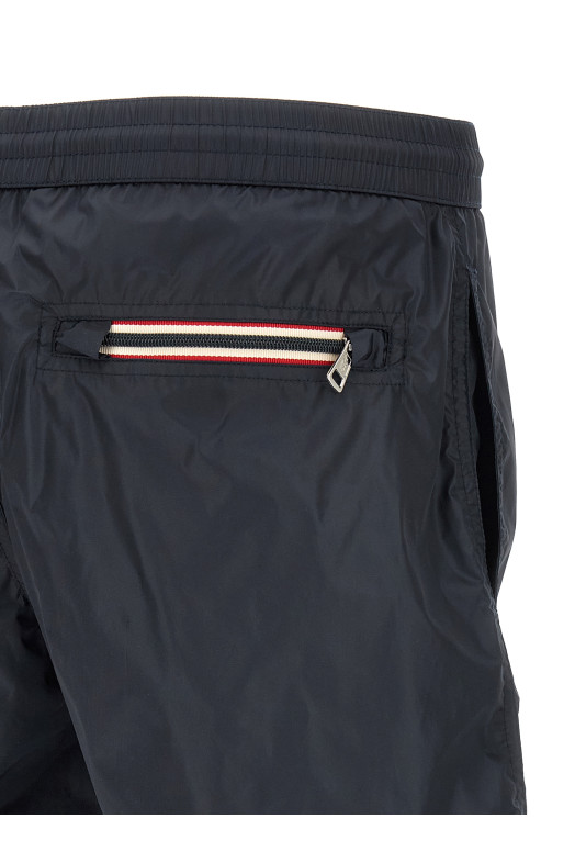 Tricolor logo patch swimsuit Blue