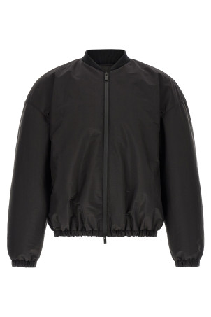 Satin effect bomber jacket Black