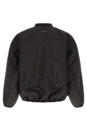 Satin effect bomber jacket Black