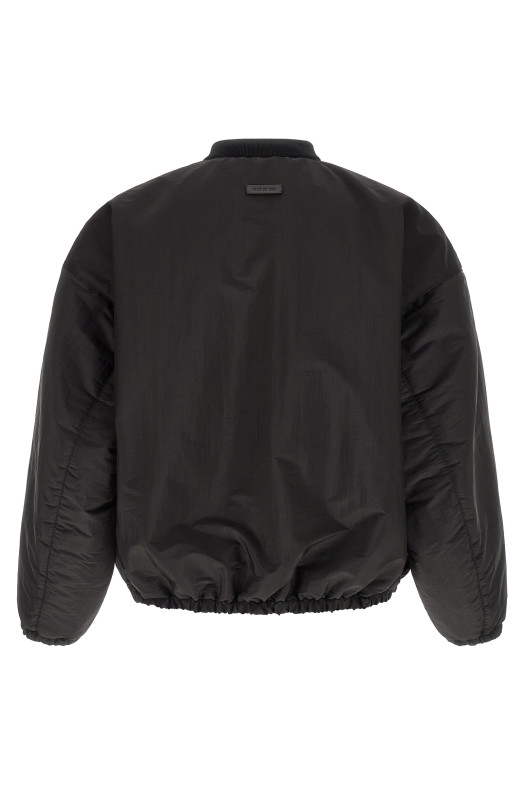 Satin effect bomber jacket Black