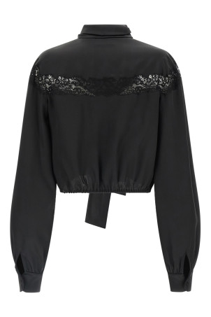 Lace silk shirt Black